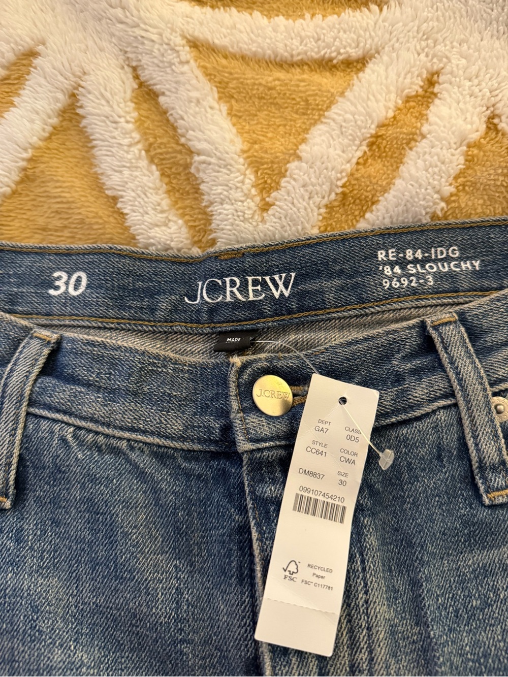 J.Crew Women's 84 Slouchy mid rise Jeans in Medium Blue - Size 30